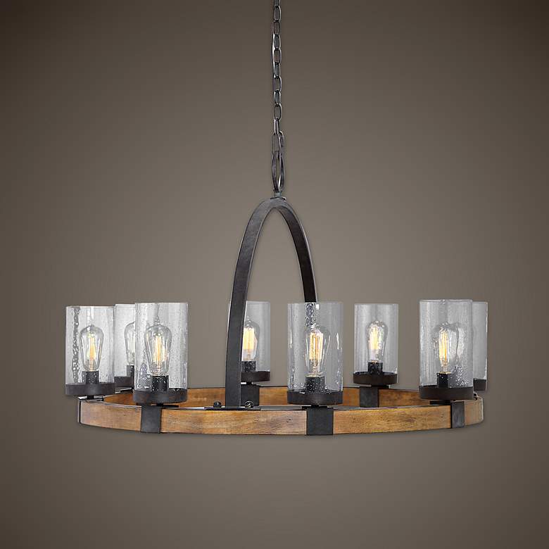Image 1 Uttermost Atwood 39"W Weathered Bronze 8-Light Chandelier