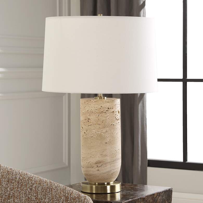 Image 3 Uttermost Aubrey Natural Travertine Table Lamp more views