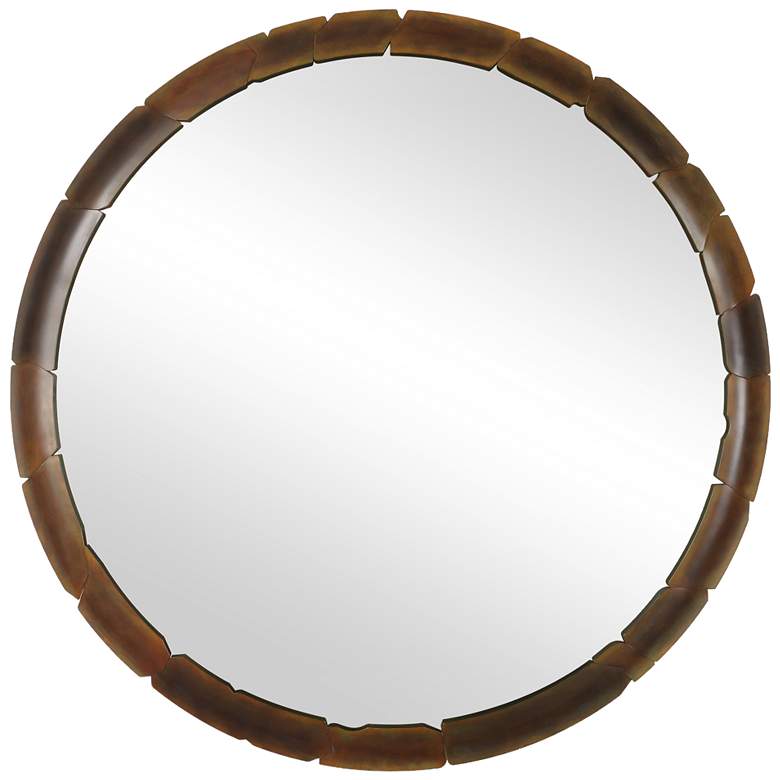 Image 2 Uttermost Auger Bronze 44 3/4" Round Wall Mirror