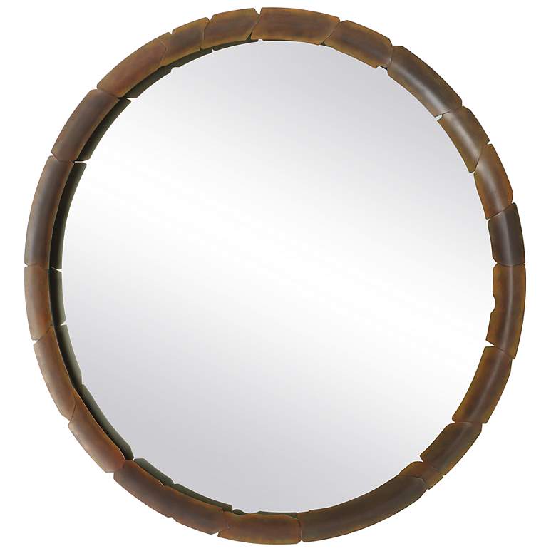 Image 4 Uttermost Auger Bronze 44 3/4" Round Wall Mirror more views