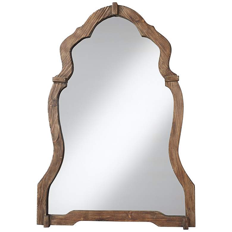 Image 1 Uttermost Augustin 42 1/2 inch High Light Walnut Wood Mirror