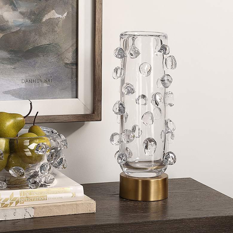 Image 1 Uttermost Aura 6.5" Wide x 15" High Clear Glass Vase
