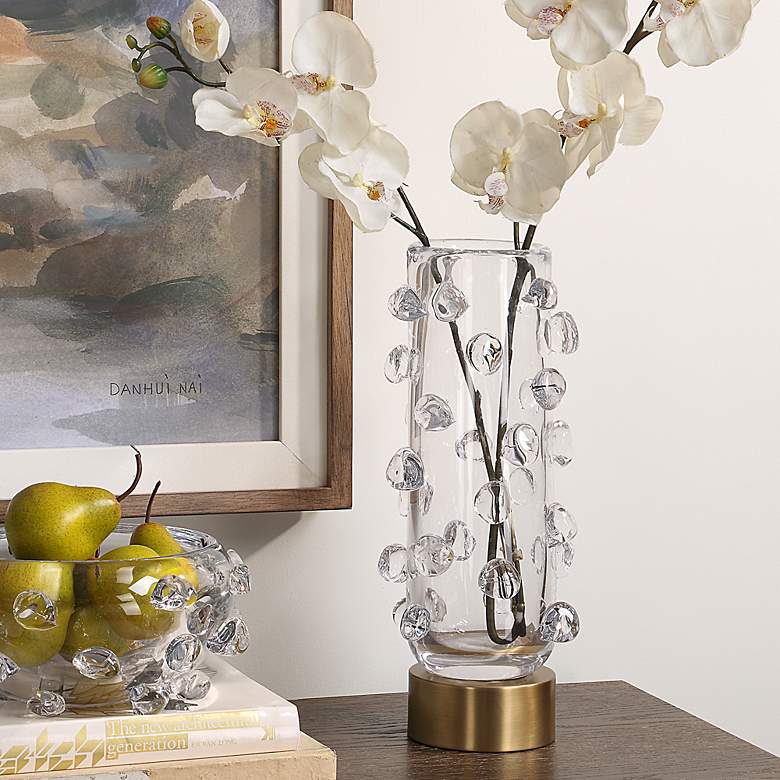 Image 3 Uttermost Aura 6.5" Wide x 15" High Clear Glass Vase more views