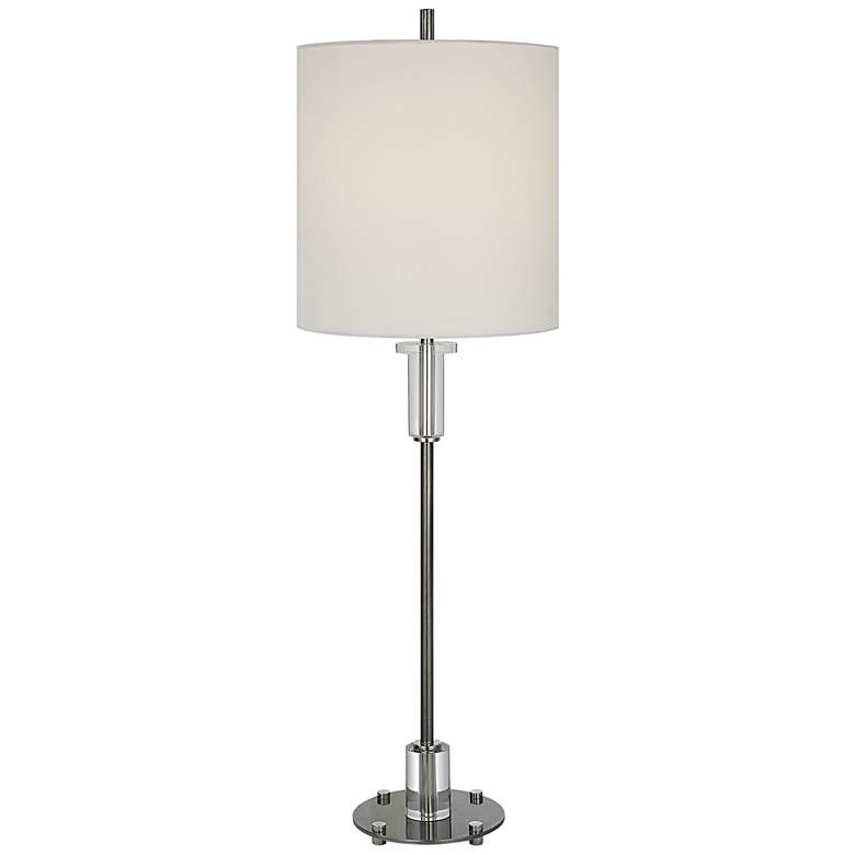 Image 2 Uttermost Aurelia 36 1/2" Luxe Nickel and Crystal Buffet Lamp