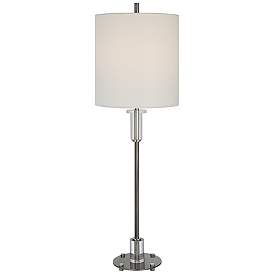 Image2 of Uttermost Aurelia 36 1/2" Luxe Nickel and Crystal Buffet Lamp