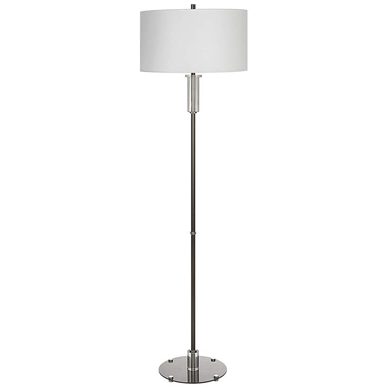Image 2 Uttermost Aurelia 64 3/4 inch Luxe Nickel and Crystal Modern Floor Lamp