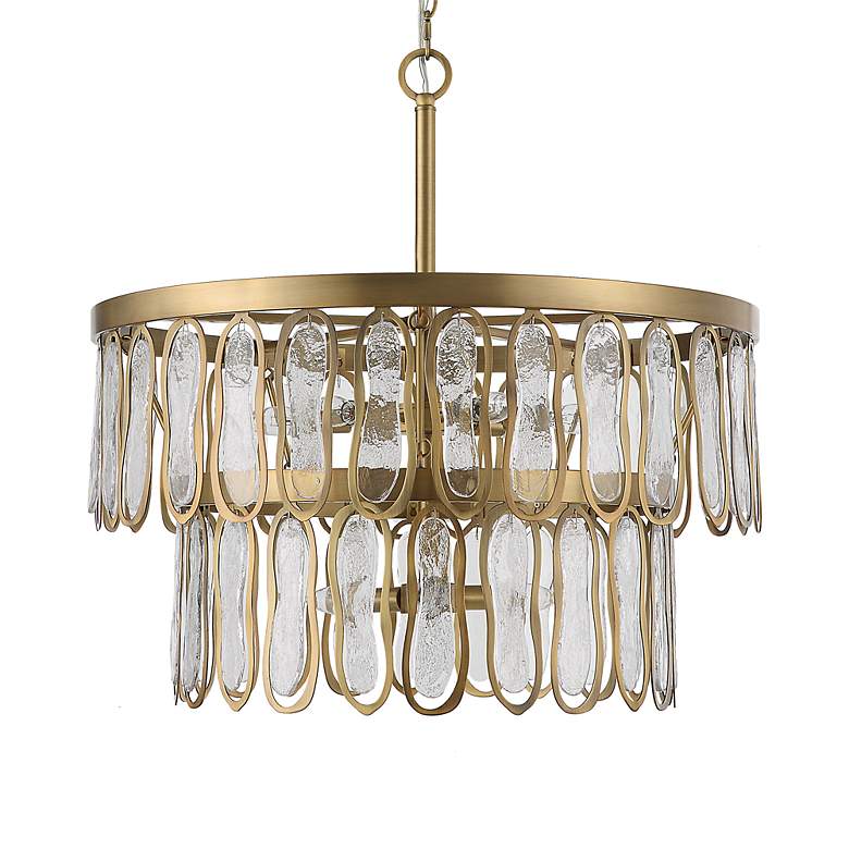 Image 3 Uttermost Aurelie 28 inchW Antique Brass 9-Light 2-Tier Pendant more views