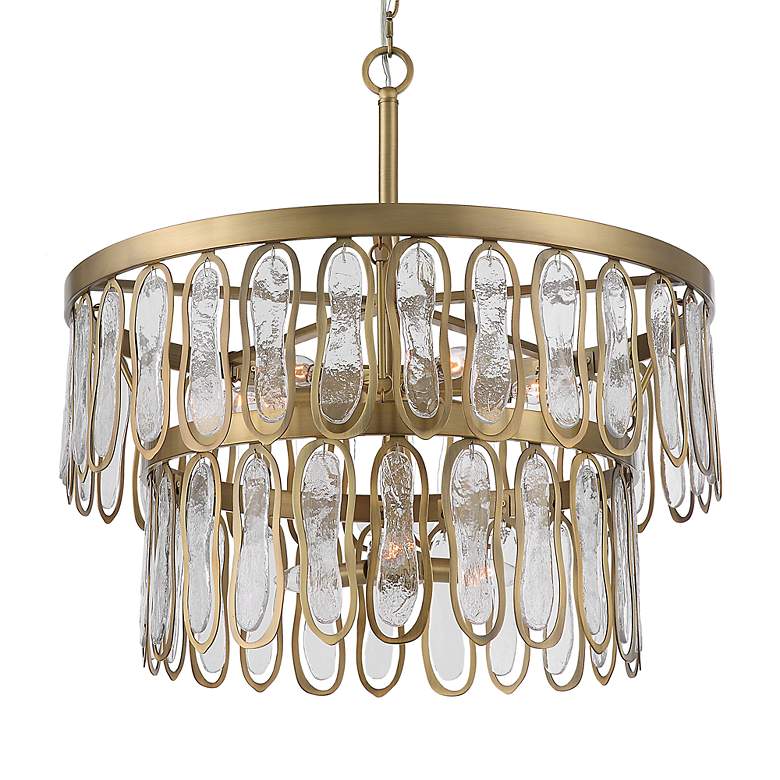 Image 4 Uttermost Aurelie 28"W Antique Brass 9-Light 2-Tier Pendant more views