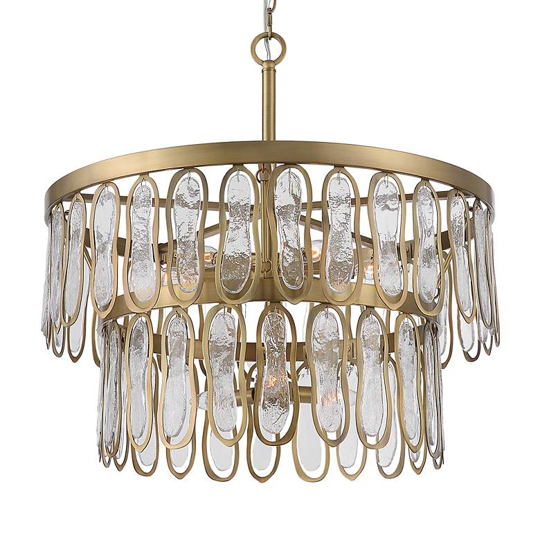 Image 4 Uttermost Aurelie 28 inchW Antique Brass 9-Light 2-Tier Pendant more views