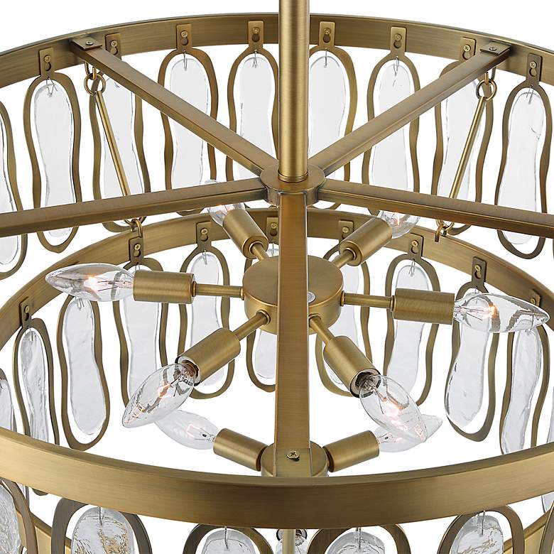 Image 5 Uttermost Aurelie 28"W Antique Brass 9-Light 2-Tier Pendant more views