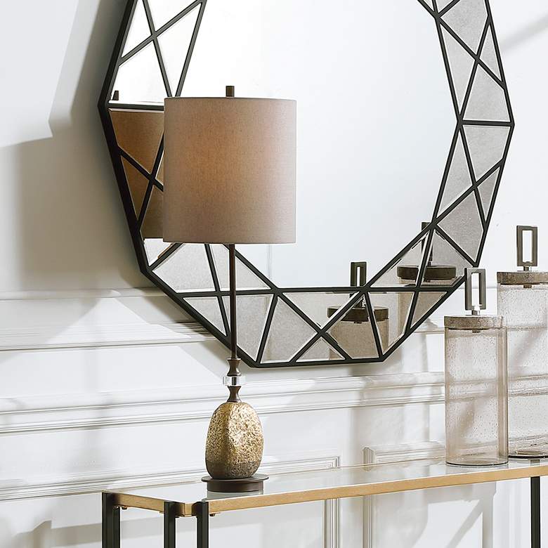 Image 1 Uttermost Aurum Dark Bronze and Gold Leaf Buffet Table Lamp