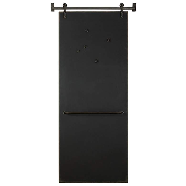 Image 2 Uttermost Austin 82 1/2"H Black Metal Barn Door Chalkboard