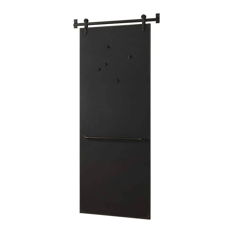 Image 3 Uttermost Austin 82 1/2"H Black Metal Barn Door Chalkboard more views