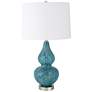 Uttermost Avalon 26 3/4" Coastal Blue Glass Gourd Table Lamp