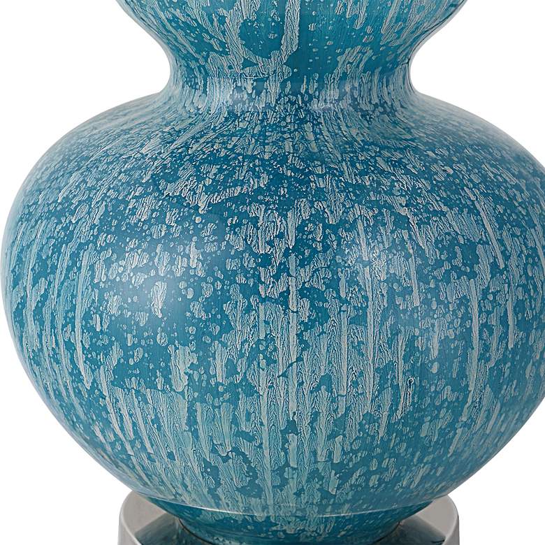Image 5 Uttermost Avalon 26 3/4 inch Coastal Blue Glass Gourd Table Lamp more views