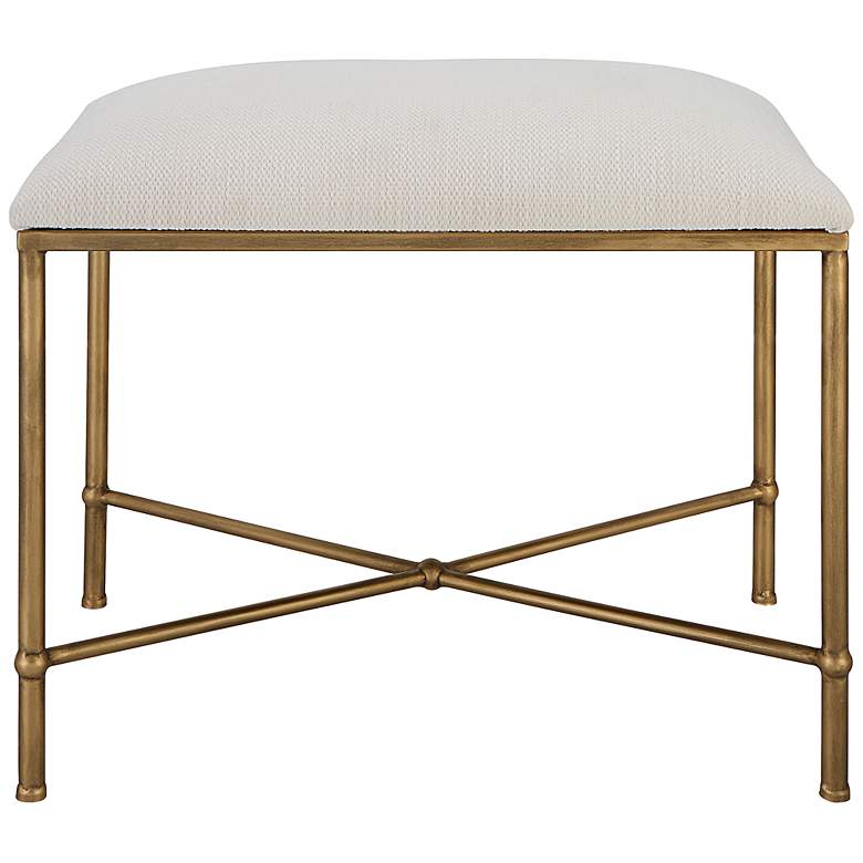 Image 1 Uttermost Avenham 24" Wide White Fabric Accent Bench