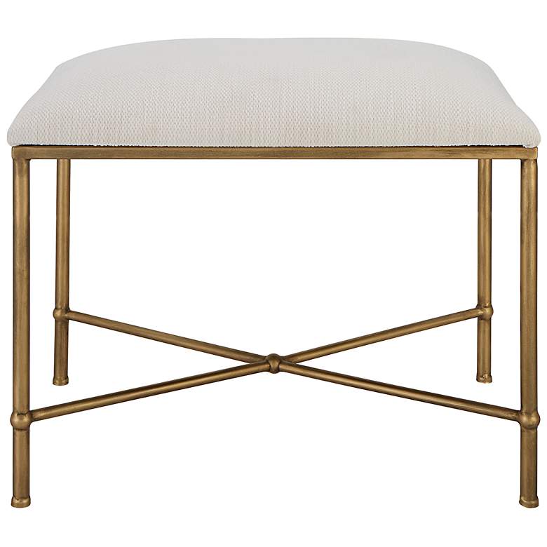 Image 1 Uttermost Avenham 24" Wide White Fabric Accent Bench