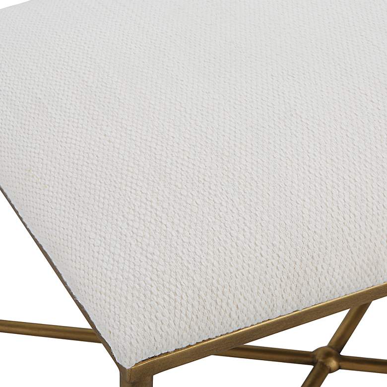 Image 3 Uttermost Avenham 24" Wide White Fabric Accent Bench more views