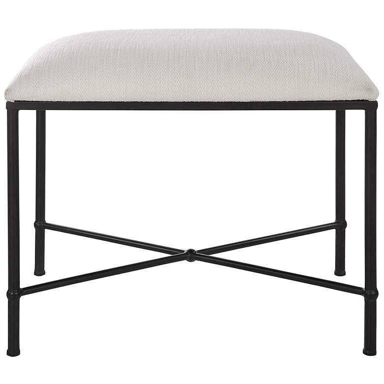 Image 2 Uttermost Avenham 24" Wide White Fabric Small Bench