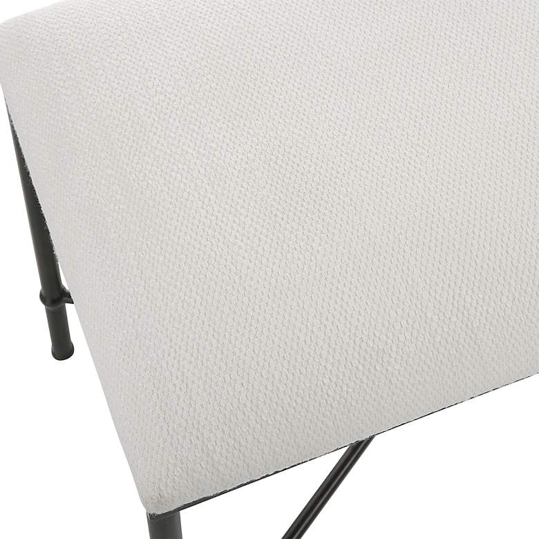 Image 4 Uttermost Avenham 24" Wide White Fabric Small Bench more views