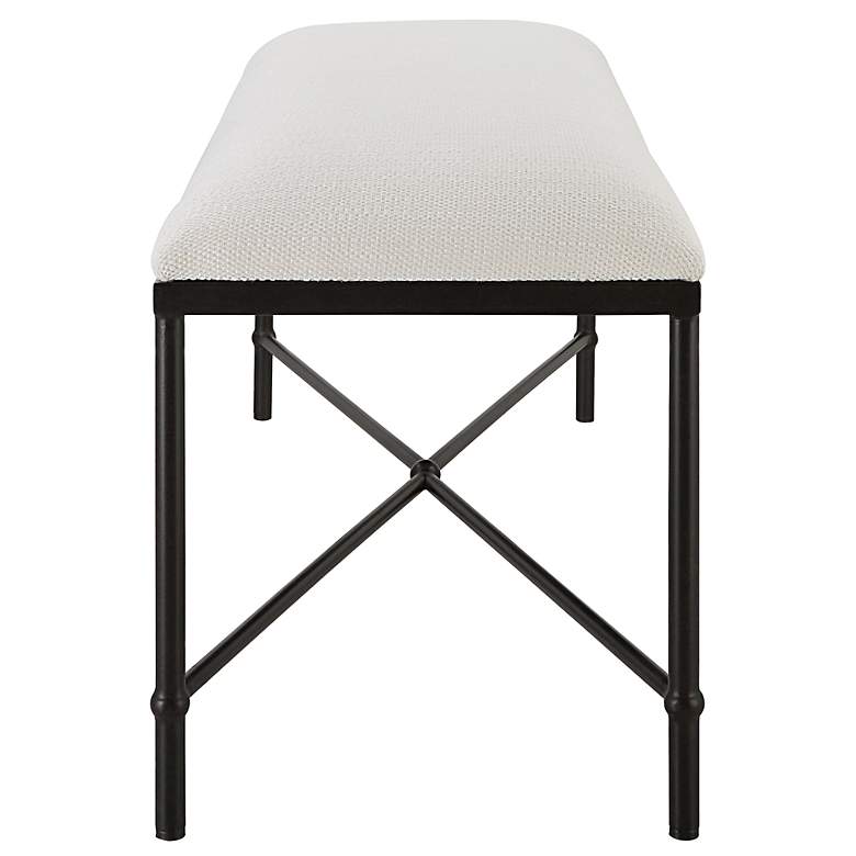 Image 3 Uttermost Avenham 50 1/2" Wide White Fabric Accent Bench more views