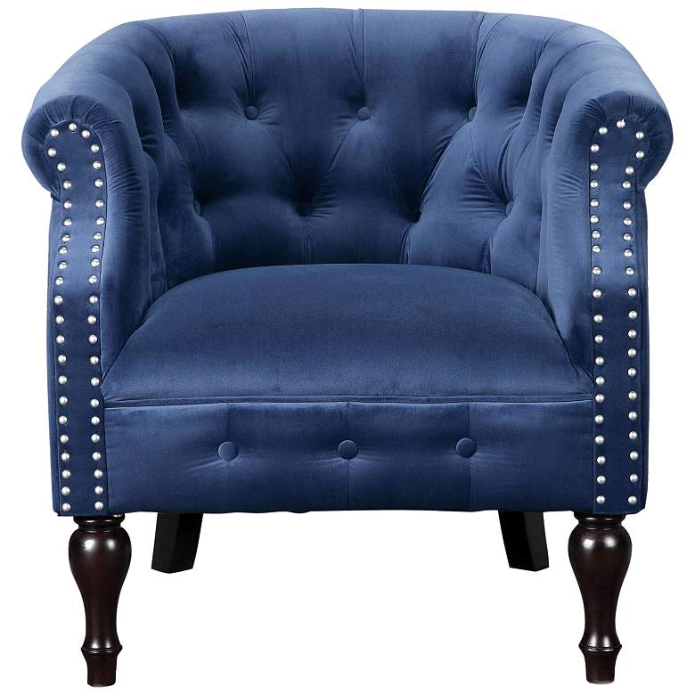 Image 1 Uttermost Aviana Royal Blue Velvet Button-Tufted Armchair