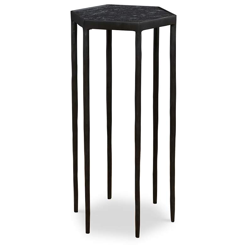 Image 3 Uttermost Aviary 11 3/4" Wide Black Hexagonal Accent Table more views