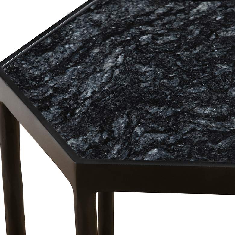 Image 4 Uttermost Aviary 11 3/4" Wide Black Hexagonal Accent Table more views