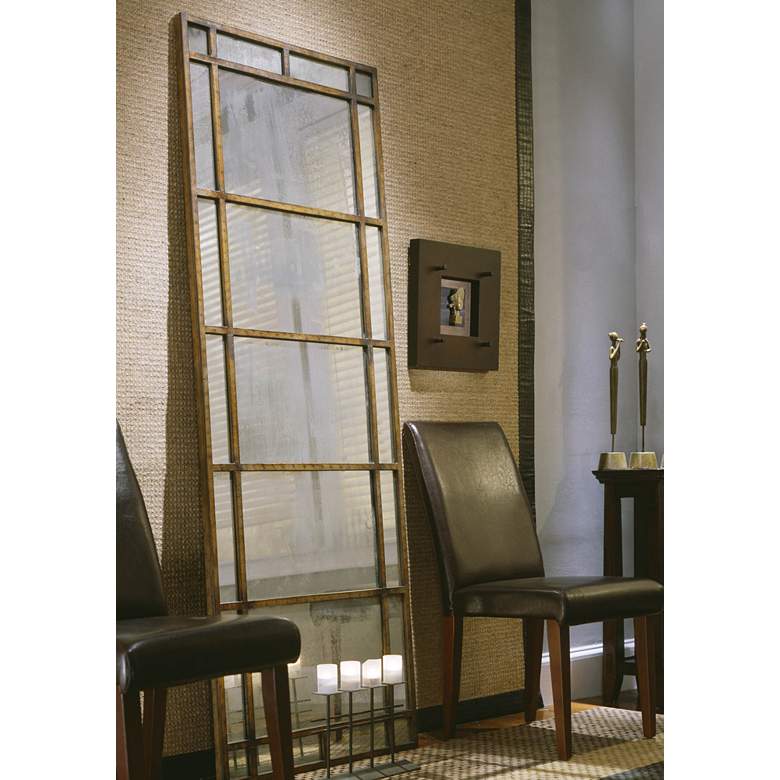 Image 1 Uttermost Avidan 79 1/2" x 28 1/2" Antiqued Bronze Floor Mirror