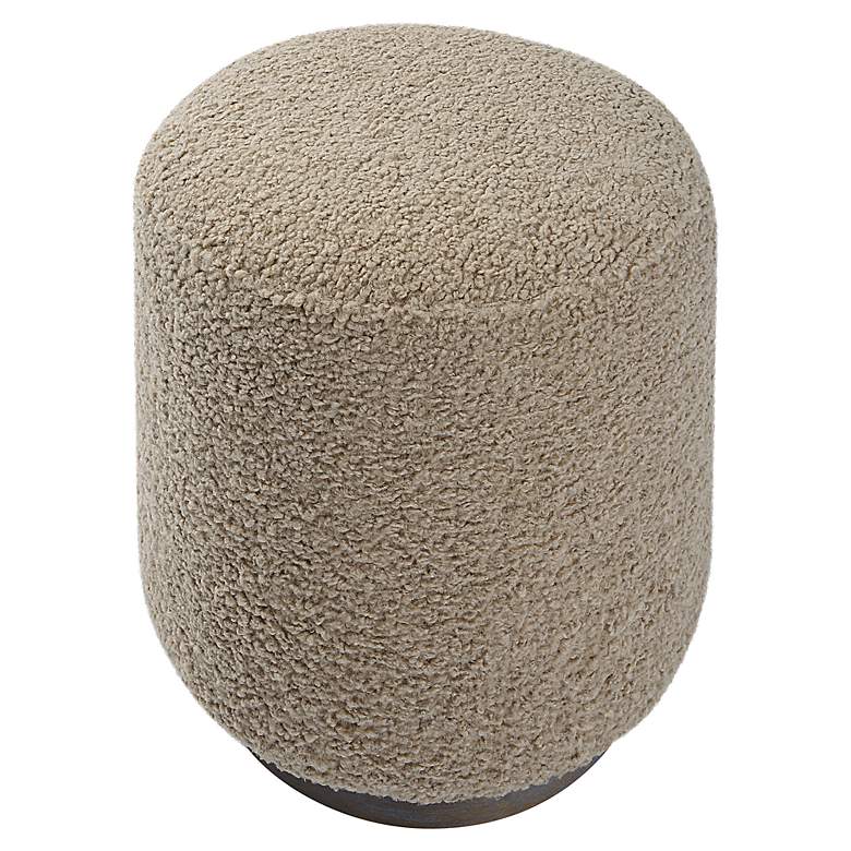 Image 3 Uttermost Avila 16" Wide Wooden Base and Latte Fabric Ottoman more views