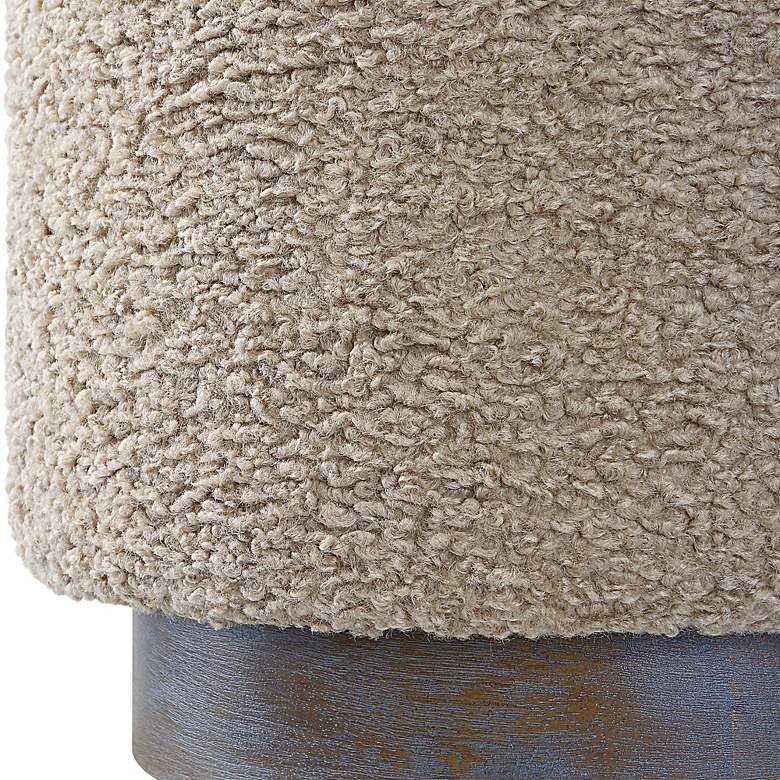 Image 4 Uttermost Avila 16" Wide Wooden Base and Latte Fabric Ottoman more views