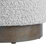 Uttermost Avila Gray and White Fabric Ottoman with Wooden Base
