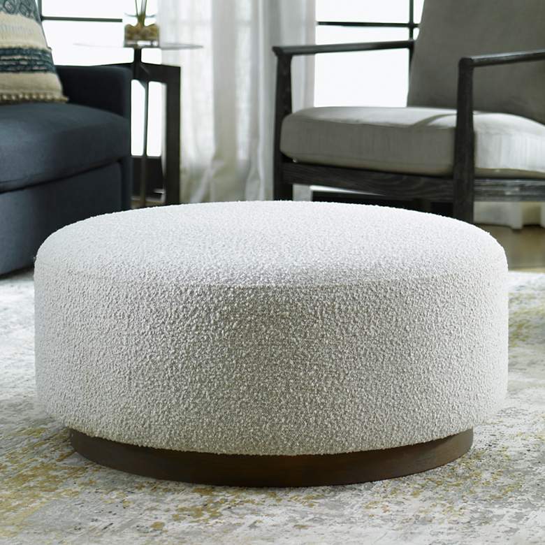 Image 1 Uttermost Avila Ivory and Gray Fabric Ottoman