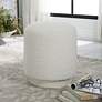 1_Uttermost Avila White Faux Shearling Fabric Round Ottoman