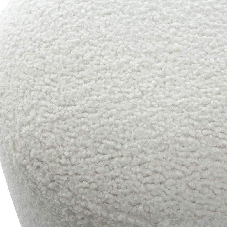 Image 4 Uttermost Avila White Faux Shearling Fabric Round Ottoman more views