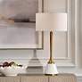 1_Uttermost Avola 32" High White Marble and Antique Brass Table Lamp