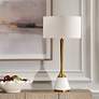 3_Uttermost Avola 32" High White Marble and Antique Brass Table Lamp more views