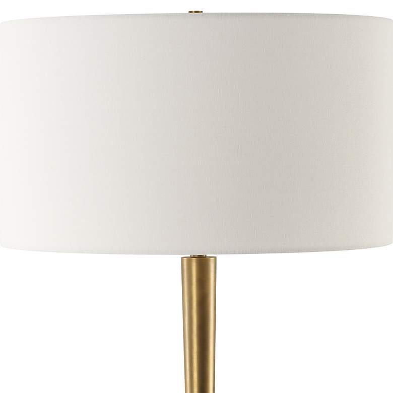 Image 5 Uttermost Avola 32" High White Marble and Antique Brass Table Lamp more views