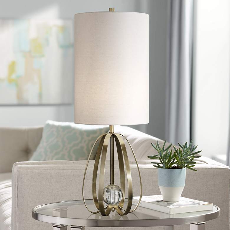 Image 1 Uttermost Avola Antique Brushed Nickel Buffet Table Lamp