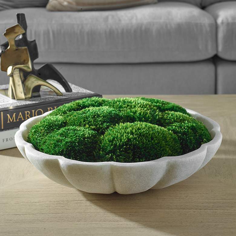 Image 1 Uttermost Awaken 16 3/4" Wide x 6" High Moss Centerpiece