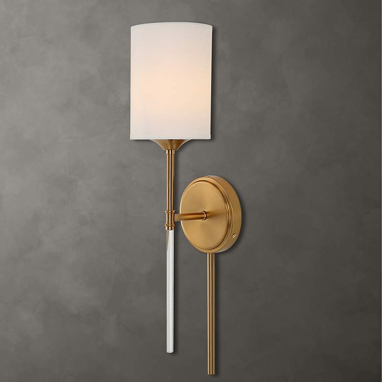 Image 1 Uttermost Awyr 20" High Warm Brass Wall Sconce