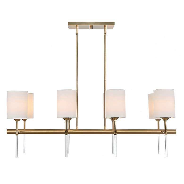 Image 2 Uttermost Awyr 43 1/2"W Warm Brass 8-Light Linear Chandelier