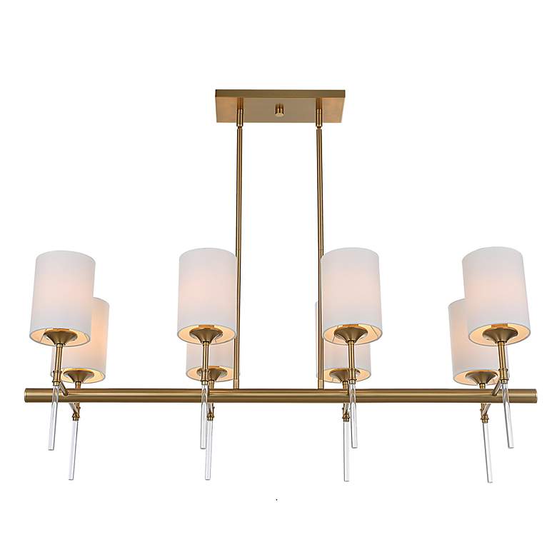 Image 3 Uttermost Awyr 43 1/2"W Warm Brass 8-Light Linear Chandelier more views