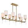 5_Uttermost Awyr 43 1/2"W Warm Brass 8-Light Linear Chandelier more views