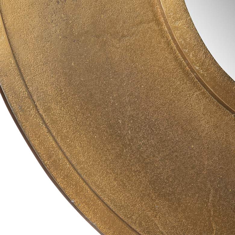 Image 6 Uttermost Axel Plated Antique Brass 30" Round Wall Mirror more views