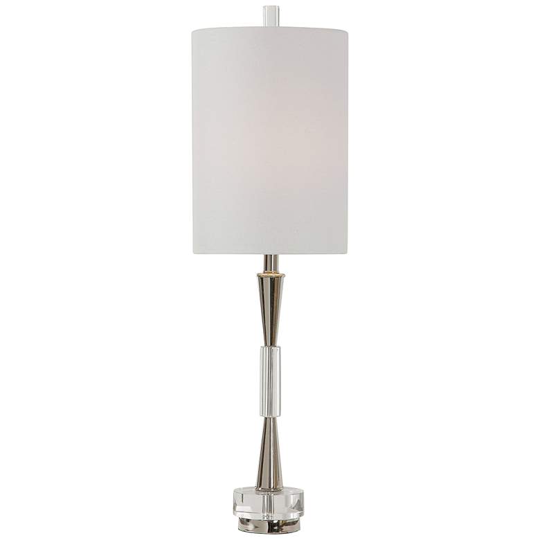 Image 2 Uttermost Azaria 33" Nickel and Glass Tall Modern Buffet Table Lamp