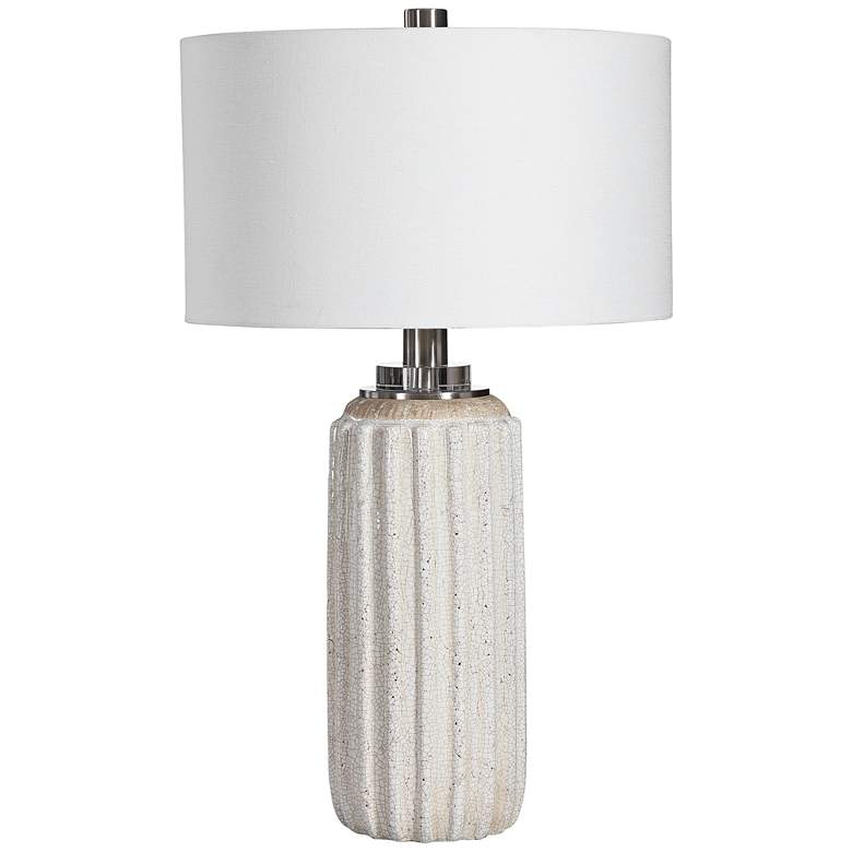 Image 2 Uttermost Azariah 29" High Cream and Beige Crackle Glaze Table Lamp