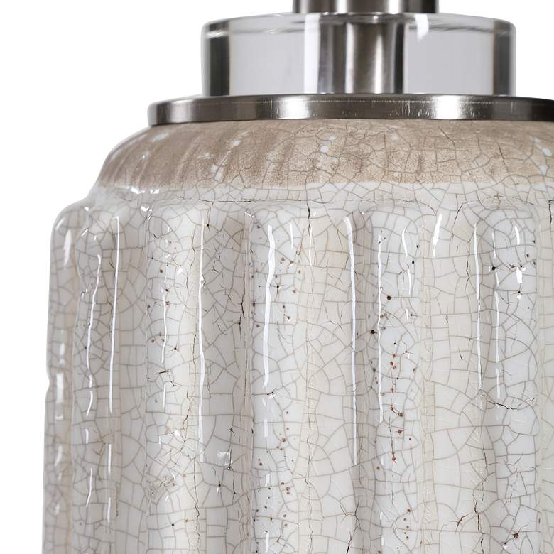 Image 3 Uttermost Azariah 29" High Cream and Beige Crackle Glaze Table Lamp more views