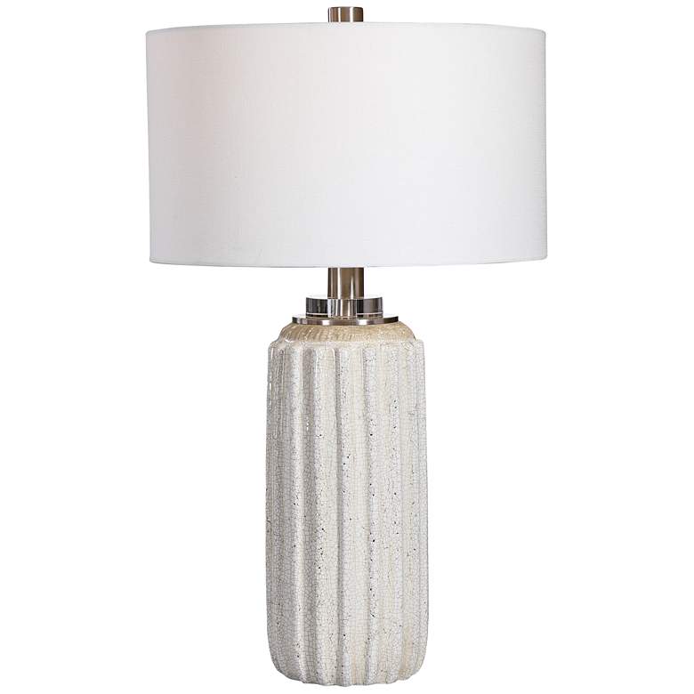 Image 5 Uttermost Azariah 29" High Cream and Beige Crackle Glaze Table Lamp more views