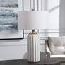 6_Uttermost Azariah 29" High Cream and Beige Crackle Glaze Table Lamp more views